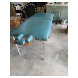 Portable Massage Table Teal Vinyl Adjustable Headr