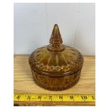 Indiana Glass Princess Amber Candy Dish