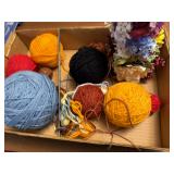 Assorted Craft Yarn Skeins Fiber Art Supply Lot