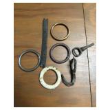 Rusty Cast Iron Harness Rings Wagon Hook Lot