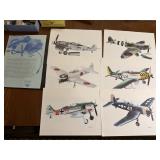 John Batchelor WWII Fighter Planes Art Print Lot