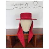 Bollman Hat Co Red Wool Felt Cordobes Hat Scarf