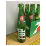 7Up & Sprite 1970s/80s Soda Bottles & Carrier