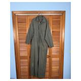 Vintage Olive Green Twill Workwear Coveralls
