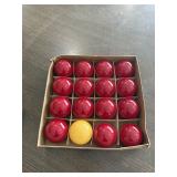 2-1/4 Inch Snooker Pool Balls Set 15 Red 1 Yellow