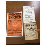 Chalmers Civic Club Fish Fry Carnival Poster Lot