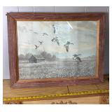 Flying Geese Waterfowl Framed Art Rustic Wood