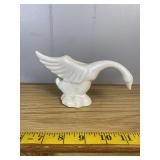White Glazed Ceramic Graceful Goose Figurine