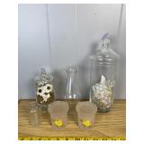 Hand Painted Glassware & Jar Decor Lot