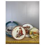 Vintage Norman Rockwell & Currier & Ives Tins Lot