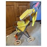 American Toy Doll Stroller Polka Dot Fringe Canopy