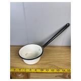 Antique Enamelware Long Handle Saucepan Dipper