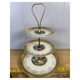 Sabin Crest-O-Gold 3-Tier Courting Couple Tray