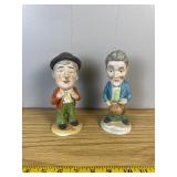 Laurel and Hardy Bisque Porcelain Figurines Pair