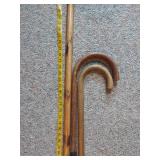 3  Bentwood walking canes / sticks
