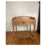 Antique Wooden Washstand Side Table Single Drawer