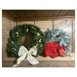 Artificial Christmas Holiday Wreaths Lot 20in-22in