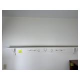 White Wood Wall Hanging Shelf Peg Coat Rack Hearts