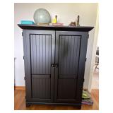 Black Two-Door Media Storage Cabinet