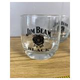 Jim Beam Black Bourbon Whiskey Glasses Set of 4