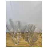 Clear Glass Pilsner Weizen Beer Glasses Lot of 7