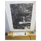 Dan Quest Jack Daniel Statue Woodcut Print & Tube
