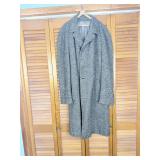 Vintage Grey Tweed Diagonal Weave Overcoat