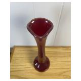 Ruby Red Art Glass Slender Bud Vase