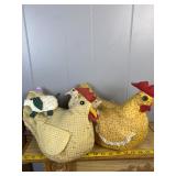Handmade Fabric Weighted Chicken Doorstops