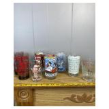 Vintage Printed Drinking Glasses & Comics