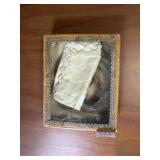 Antique Glass Top Keepsake Box Mourning