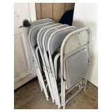 Set of 6 Grey Padded Metal Folding Chairs Lot