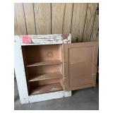 Antique Built-In Wooden Medicine Cabinet Mirror