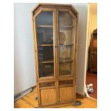 Basic-Witz Wood Glass Door Display Cabinet Hake