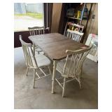 Wooden Dining Table 4 Arrow Back Chairs Set
