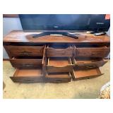 Vintage Triple Credenza Dresser Cabinet 70 Inch