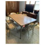 Mid-Century Dining Table 6 Chairs 2 Leaves