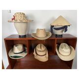 Straw Cowboy Sun Conical Asian Woven Hats Lot