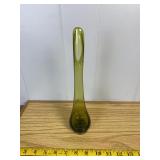 Viking Glass Olive Green Swung Glass Bud Vase