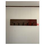 Rustic Barn Wood Wall Coat Rack Cast Iron Hooks