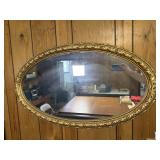 Vintage Ornate Gold Oval Wall Mirror