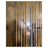 Stylecraft Wooden Wall Pool Cue Rack Billiard Set