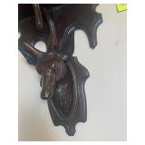 Carved Wood Antelope Black Forest Wall Shelf
