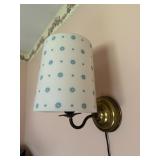 Brass Electric Wall Sconce Lamp with Plastic Shade