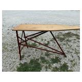 Antique Wooden Folding Ironing Board Red Base