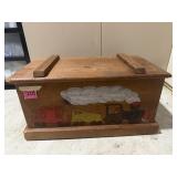 Hand-Painted Wooden Toy Express Train Chest