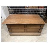 Paneled Oak Storage Chest Blanket Trunk