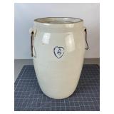 4 Gallon Stoneware Butter Churn Cobalt Heart Bail