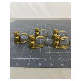 5 Brass Owl Napkin Rings