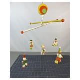 Mid-Century Wooden Circus Nursery Mobile